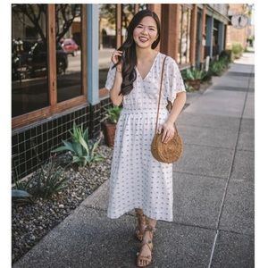 NWT Loft Lou & Grey Clip Dot Pom Pom Midi Dress